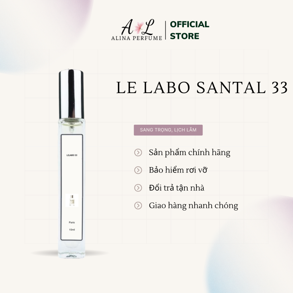 Nước Hoa Chiết Nữ Alina PerfumeSantal 33 Chính Hãng 10ml Thơm Lâu  Sang trọng, Gợi cảm, Tinh tế