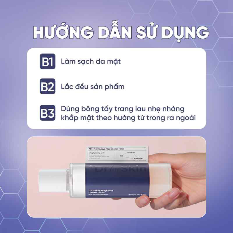 Toner PHA 5% làm sạch và tái tạo da Dr. for Skin Acsys Plus