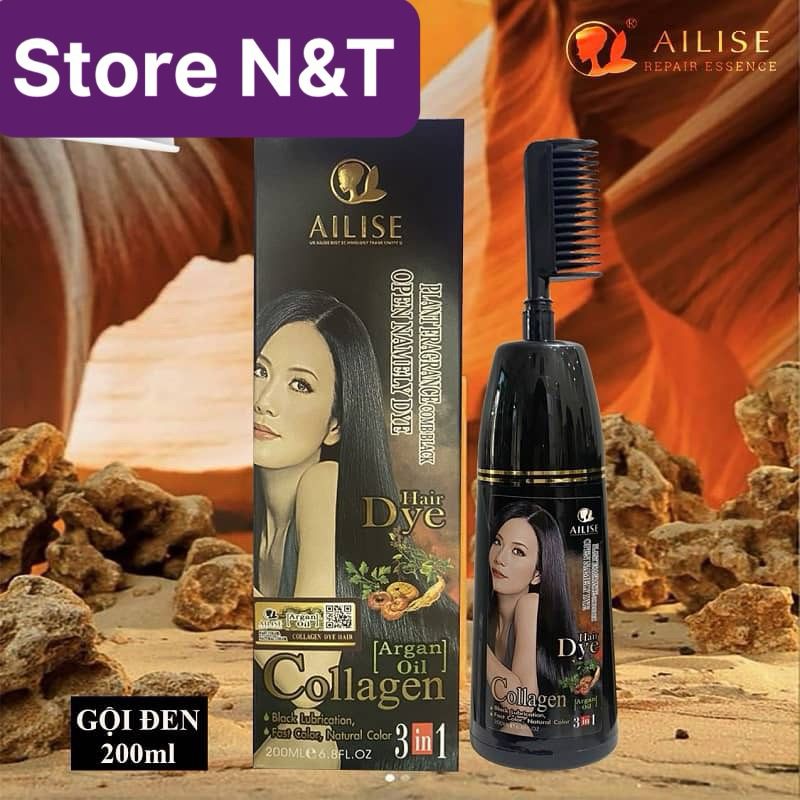 Dầu gội phủ bạc Ailise Dầu gội Đen tóc Ailise 200ml