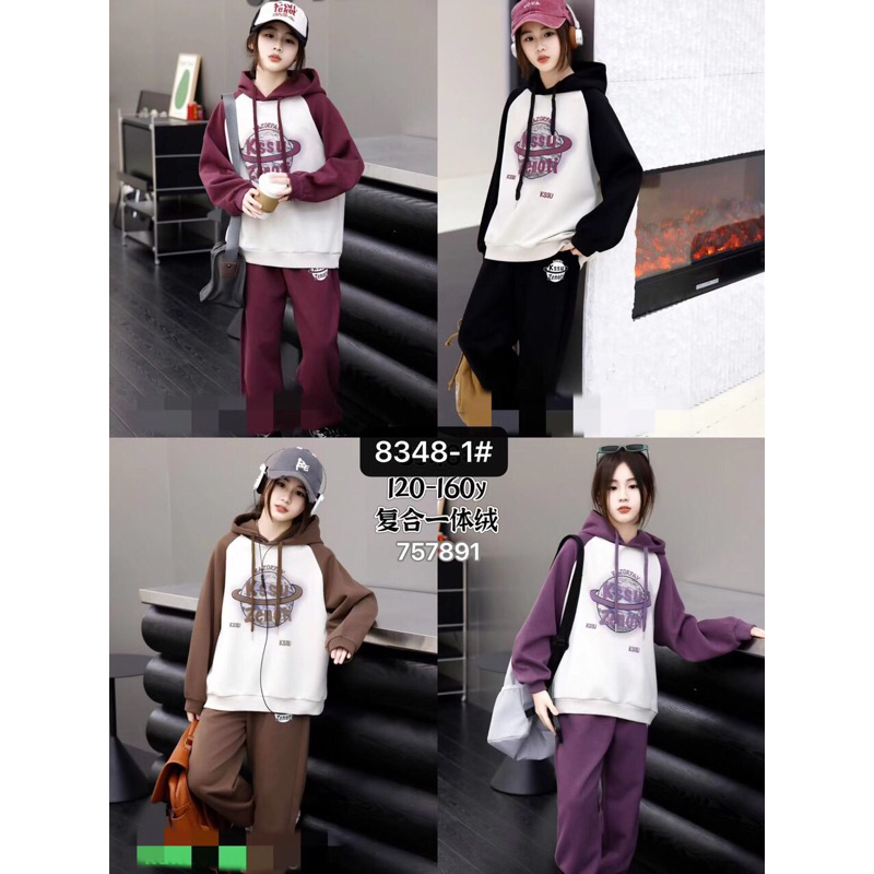 Bộ nỉ lót lông bé gái 22-45kg