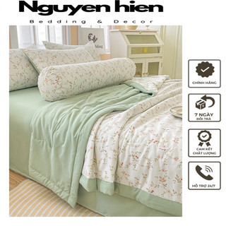 ĐŨI | Bộ Chăn Ga Cotton đũi 5 món chăn trần dùng 4 mùa