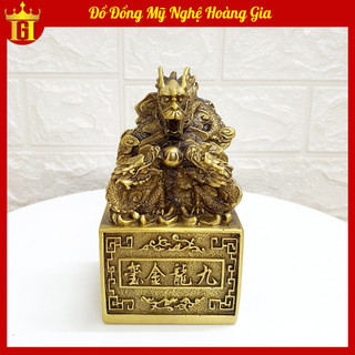Ấn rồng bằng đồng đúc nguyên khối, vật phẩm phong thủy tăng vượng khí