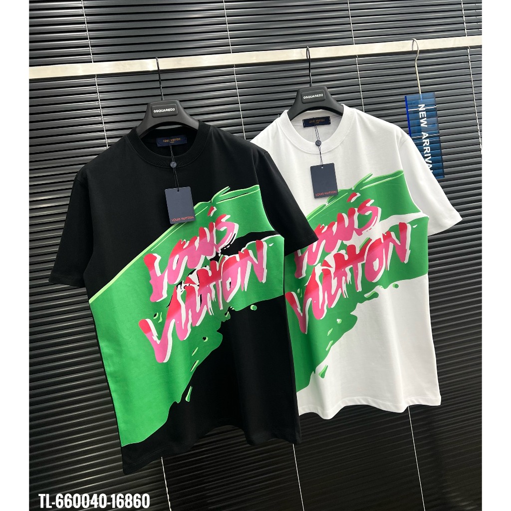 🔥Hot🔥Áo thun LV in chữ đỏ thiết kế hot trend Nam nữ New 2024