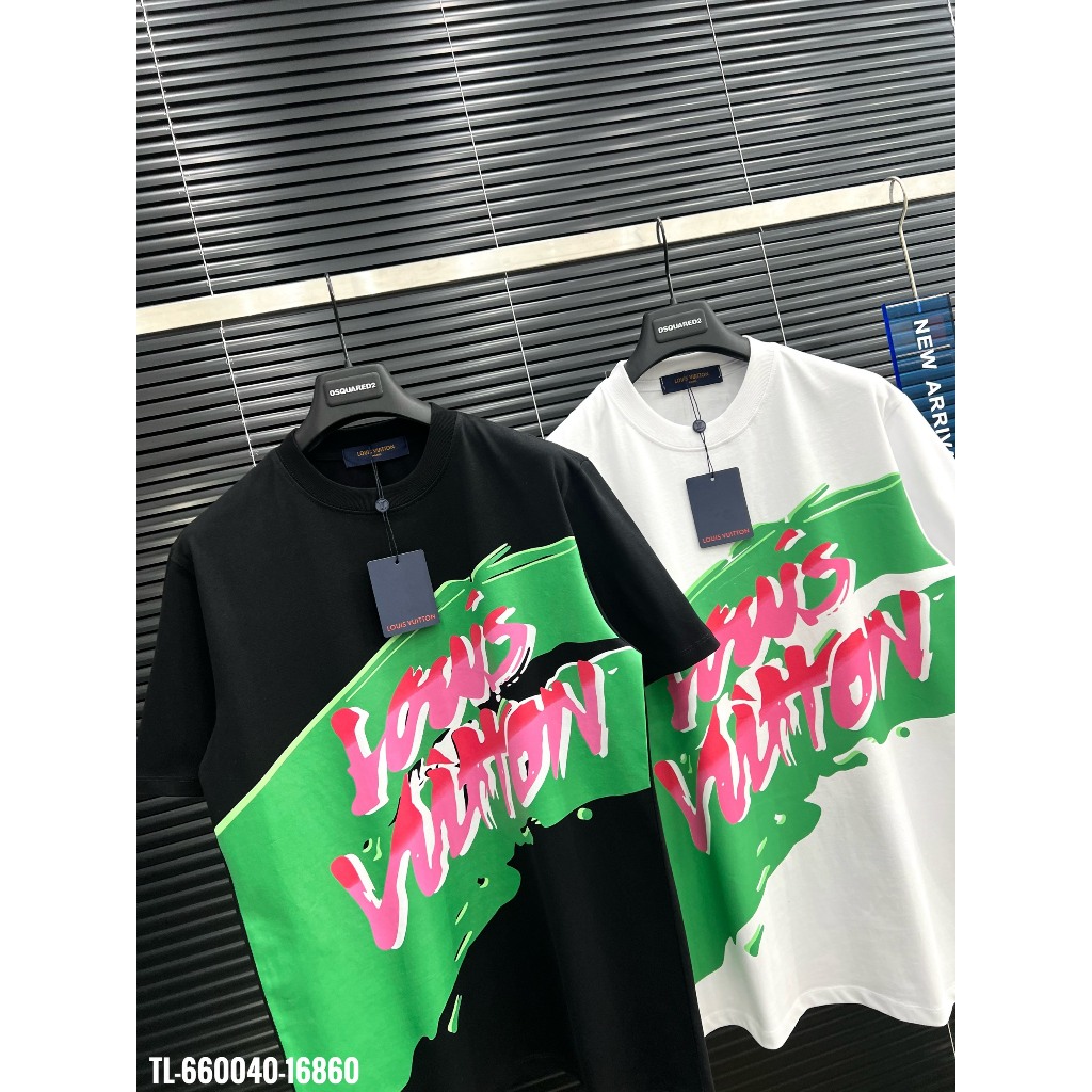 🔥Hot🔥Áo thun LV in chữ đỏ thiết kế hot trend Nam nữ New 2024