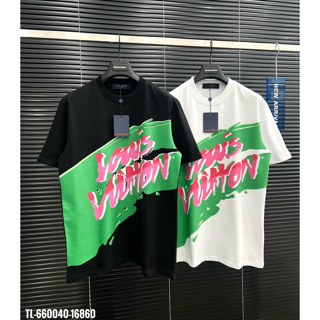 🔥Hot🔥Áo thun LV in chữ đỏ thiết kế hot trend Nam nữ New 2024