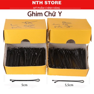 Kẹp Ghim Tăm Chữ Y hộp nhỏ bằng thép chống gỉ màu đen chuyên dùng cho makeup làm tóc gồm 100 chiếc
