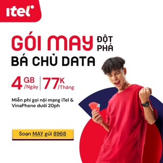 Sim Itelecom V77 gọi ngoại mạng chỉ 690đ/ phút, miễn phí 4GB/ ngày, gọi nội mạng free