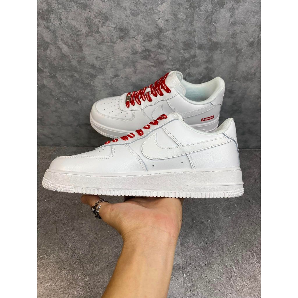 Giày _Nike Air Force 1 Supreme full size 36>43, giày Af1 trắng đỏ bản trung full pk