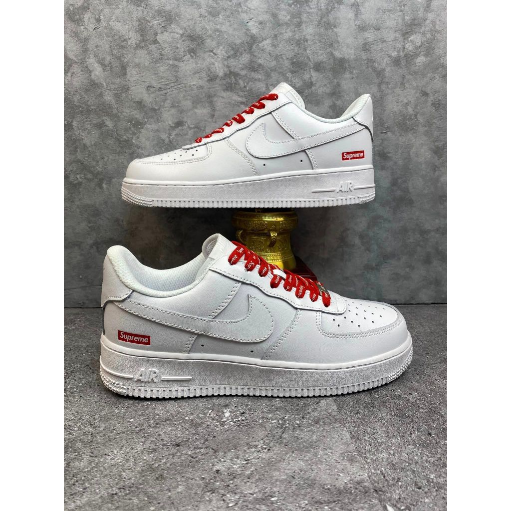 Giày _Nike Air Force 1 Supreme full size 36>43, giày Af1 trắng đỏ bản trung full pk
