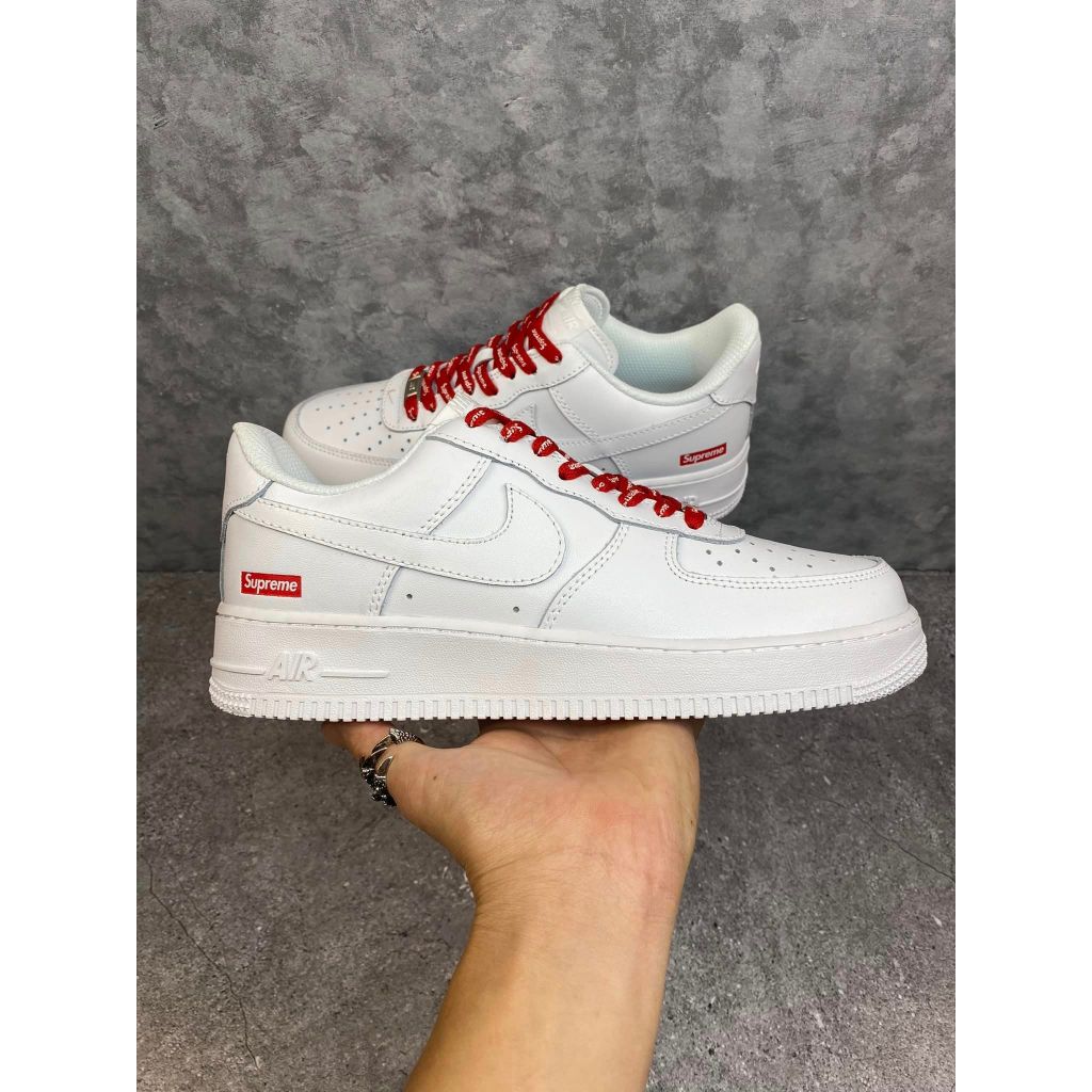 Giày _Nike Air Force 1 Supreme full size 36>43, giày Af1 trắng đỏ bản trung full pk