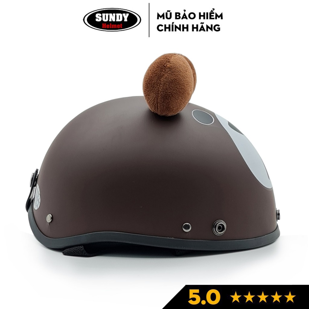 Mũ bảo hiểm nửa đầu 1/2 chính hãng SUNDY Helmets, họa tiết thời trang, có tai cá tính, kèm kính UV, Phi Công