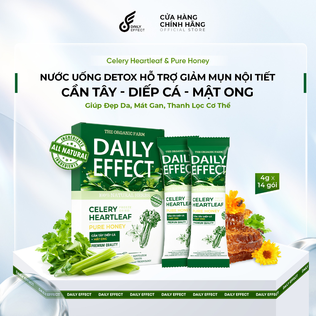 Detox Cần Tây Diếp Cá Mật Ong DAILY EFFECT Giảm Cân Chính Hãng Giúp Đẹp Da