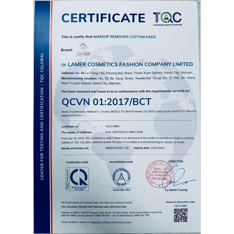 Bông tẩy trang Lamer 201 miếng và 120 miếng