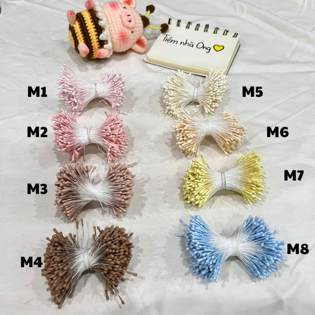 Nhụy hoa giả làm hoa handmade, nhụy hoa kẽm nhung