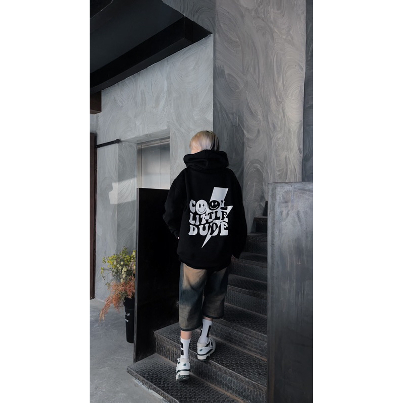 Áo Hoodie nỉ bông YOUR BRAND form rộng Unisex nam nữ nỉ ngoại cotton mũ 2 lớp rộng trắng đen dày oversize Boin Unisex