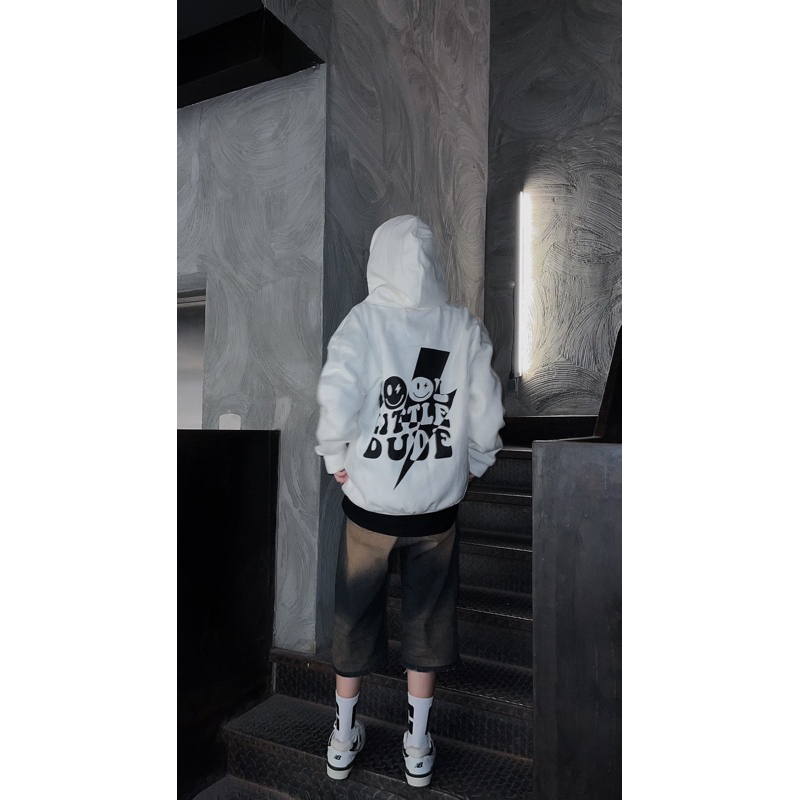Áo Hoodie nỉ bông YOUR BRAND form rộng Unisex nam nữ nỉ ngoại cotton mũ 2 lớp rộng trắng đen dày oversize Boin Unisex