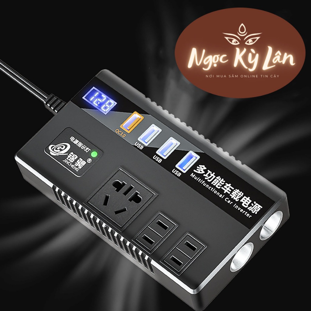 Bộ Chuyển Đổi Biến Tần Ô Tô Từ 12V Sang 220V Dùng Trên Mọi Ô Tô,Cấp điện cho nhiều thiết bị công suất 120w