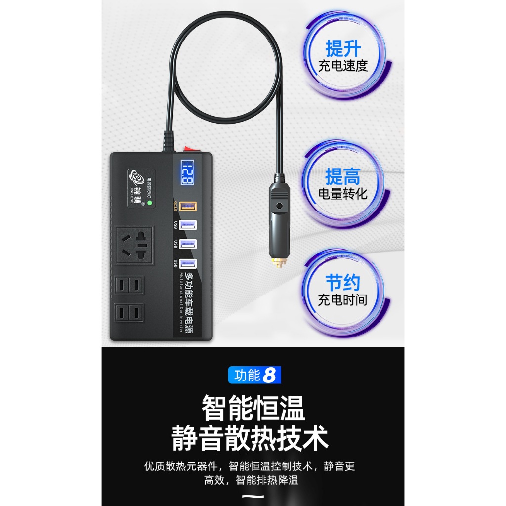 Bộ Chuyển Đổi Biến Tần Ô Tô Từ 12V Sang 220V Dùng Trên Mọi Ô Tô,Cấp điện cho nhiều thiết bị công suất 120w