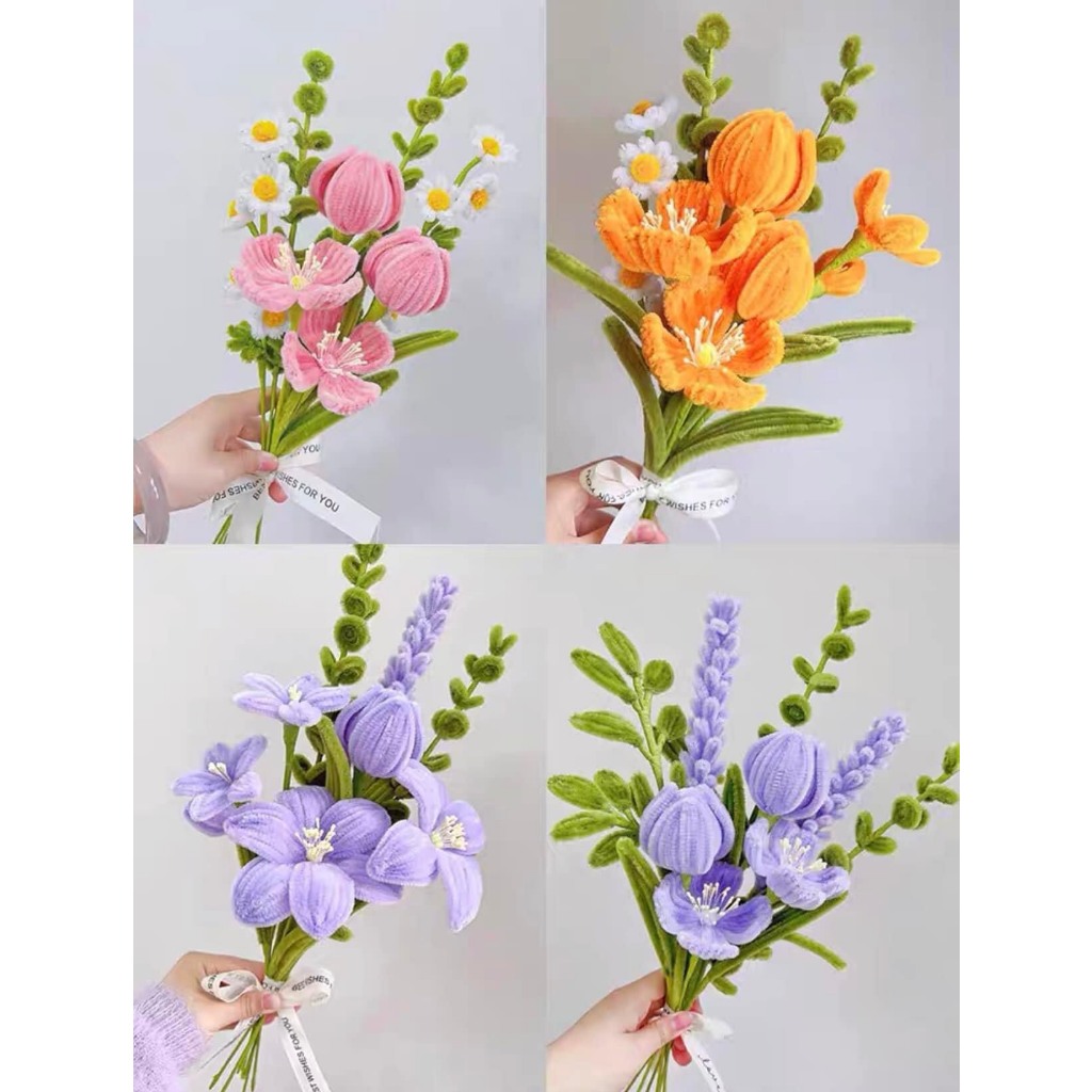 Nhụy hoa giả làm hoa handmade, nhụy hoa kẽm nhung