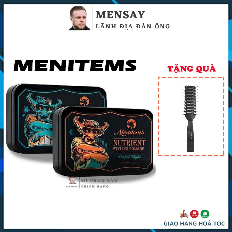 Sáp vuốt tóc Menitems Perfect Night, Tropical Wind, Gentle Blue, Trâu Xanh, Trâu Đỏ 50g/100g