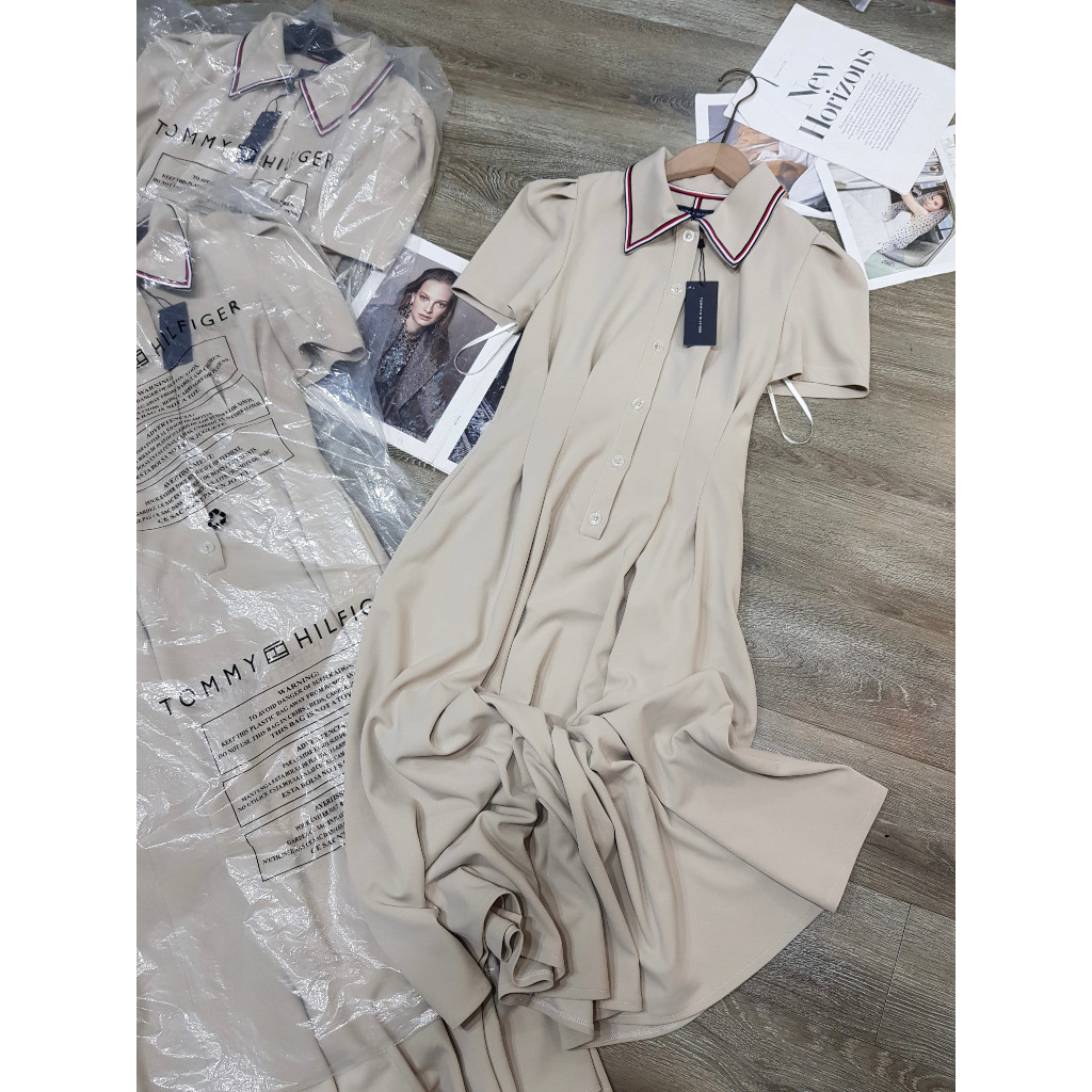 Đầm váy xòe midi TOmy chất đẹp co giãn nhiều màu, tôn dáng