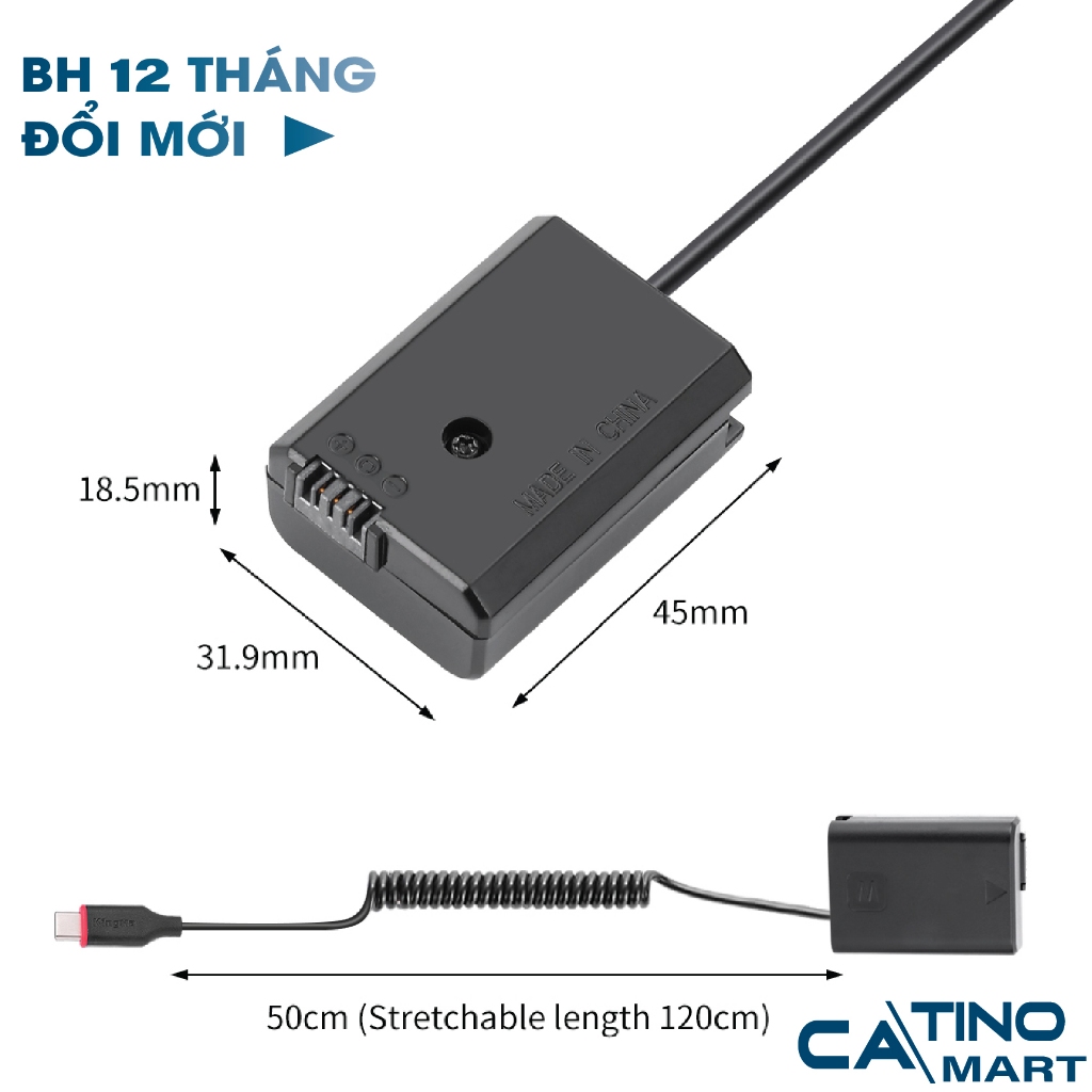 Pin Ảo/ Giả Pin/ Pin. Dummy Kingma for Sony NP-FW50 . BH 12 Tháng