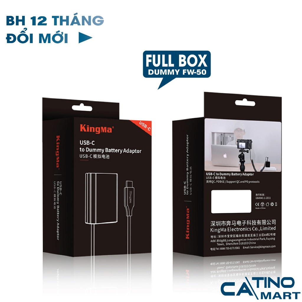 Pin Ảo/ Giả Pin/ Pin. Dummy Kingma for Sony NP-FW50 . BH 12 Tháng