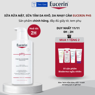 Sữa rửa mặt eucerin ph5 cho da nhạy cảm 100ml & 400ml - facial cleanser sensitive skin srm
