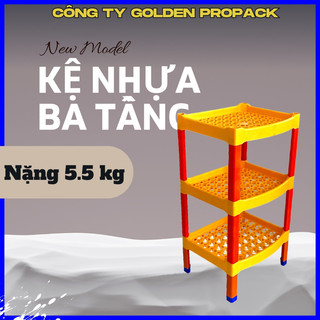 Kệ Nhựa 3 Tầng GOLDENPROPACK, chuyên dựng các đồ nghề, dụng cụ và đồ dùng tiện lợi