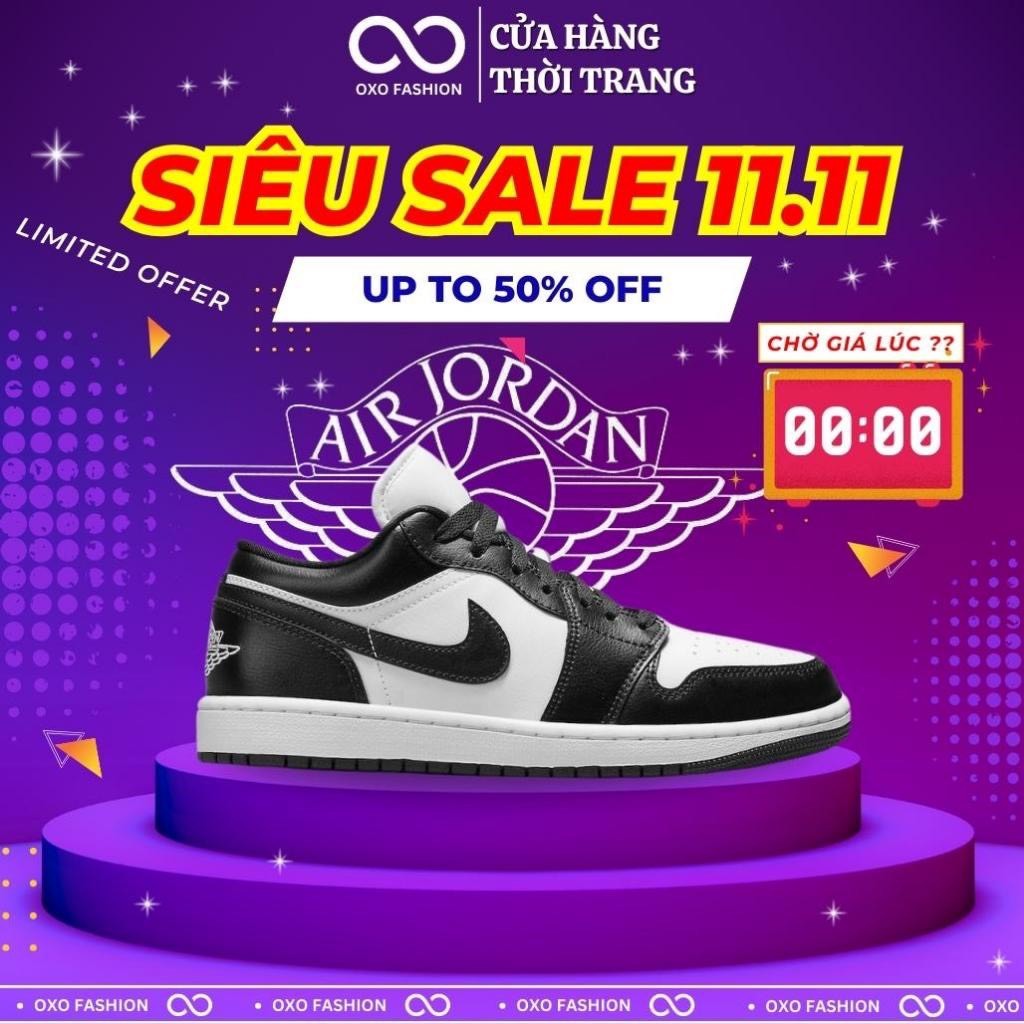 Giày Air Jordan 1 Low Panda Da Trơn Hàng Chuẩn Full Box