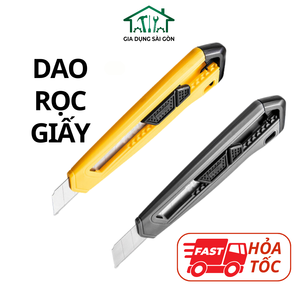 Dao Rọc Giấy, Cắt Dây Điện Deli Cao Cấp - Lưỡi Dao SK5 Sắc Bén 18mm - Sử Dụng Trong Gia Đình, Sửa Chữa Điện