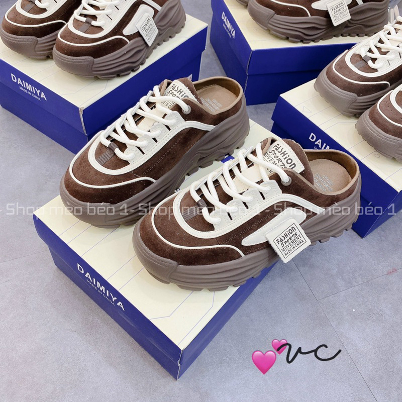 Sục thể thao viền pha kẻ tem vuông đế cao fullbox hàng quảng châu cao cấp