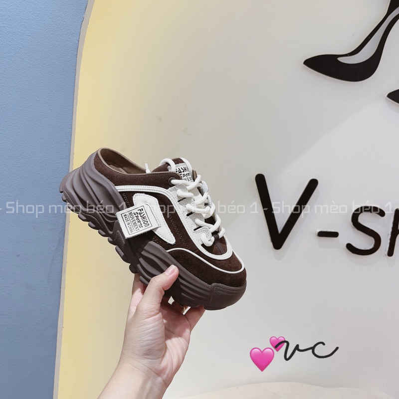 Sục thể thao viền pha kẻ tem vuông đế cao fullbox hàng quảng châu cao cấp