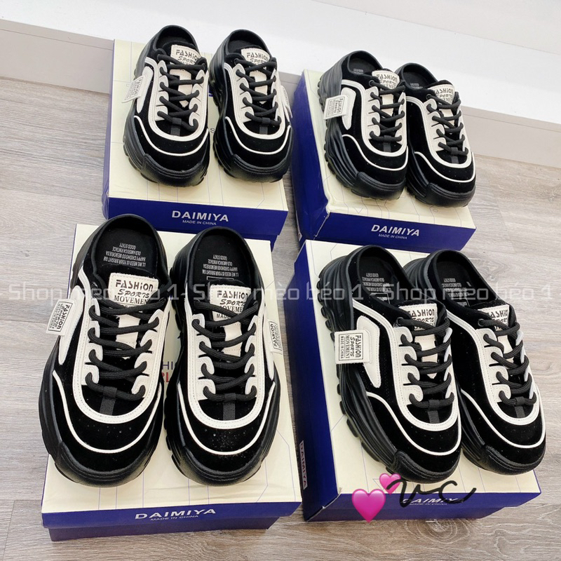 Sục thể thao viền pha kẻ tem vuông đế cao fullbox hàng quảng châu cao cấp