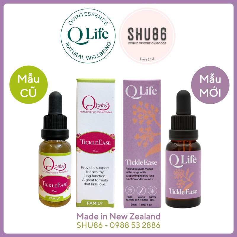 QLife Tickle Ease / Qbaby Tickle Ease - Siro long đờm của New Zealand