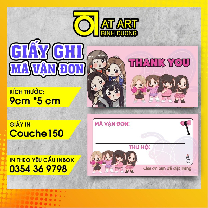 Set 100 phiếu ghi mã vận đơn blackpink - tranbd