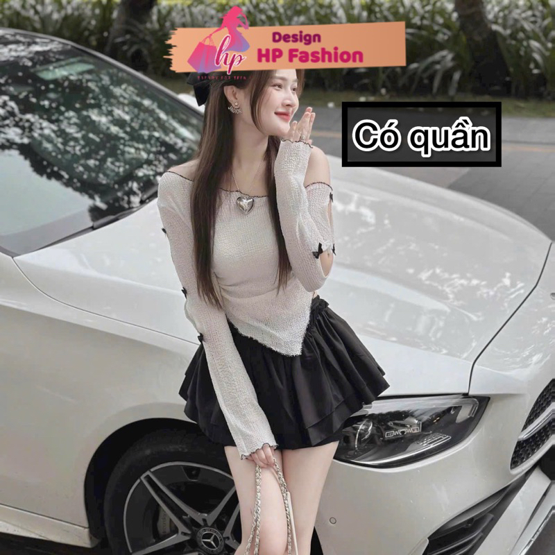 Chân váy 2 tầng nữ HP FASHIONTREND váy nữ màu đen trắng tôn dáng sáng chảnh G420 VÁY LẺ