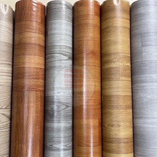 Simili lót sàn giả gỗ dạng cuộn khổ 1m, thảm nhựa trải sàn chống trượt, miếng dán nền nhà dày 0.5mm