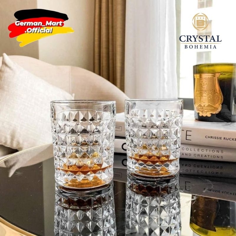 🇨🇿 BỘ 6 CỐC PHA LÊ BOHEMIA DIAMOND 230ML - MADE IN CZECH