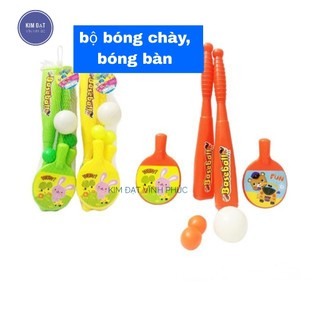 Bộ đồ chơi gậy bóng chày và bóng bàn . túi gồm 2 bộ