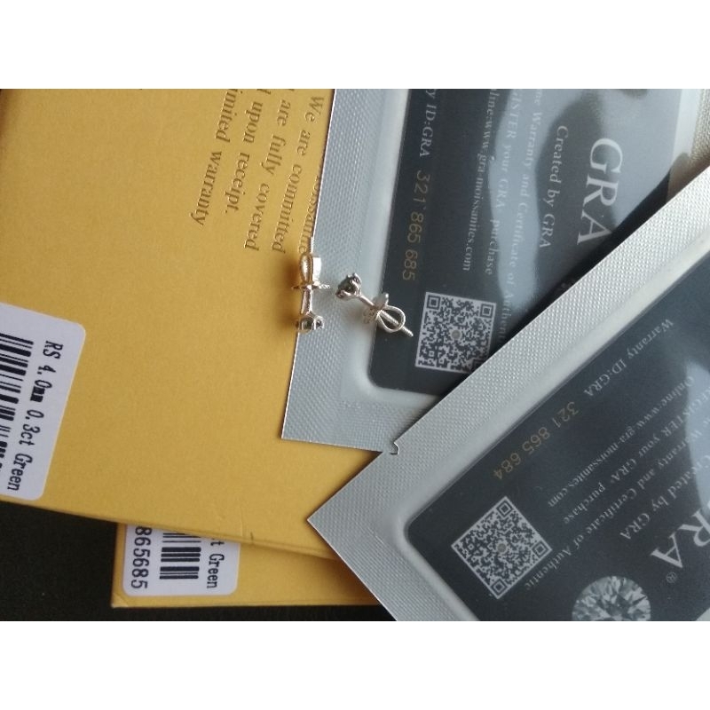 Bông tai kim xanh 4li full sổ thẻ