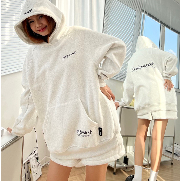 Áo Hoodie Form Rộng Dáng Oversize In Chữ 2 Mặt UNDERBROKEN Vải Nỉ Cotton Cao Cấp