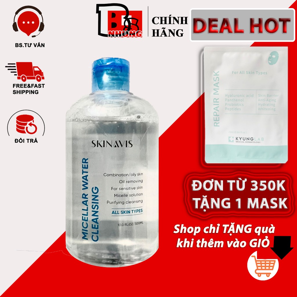 Nước Tẩy Trang Làm Sạch Sâu Skinavis Micellar Water 300ML
