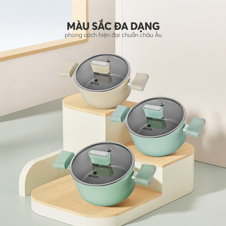 Nồi men sứ elmich hera ii el-5203gy màu xanh size 18,20,24cm
