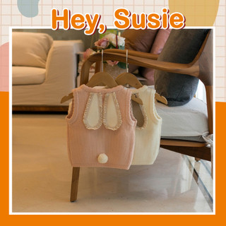  Áo Gile Chất Liệu Len Đính Nơ Tai Thỏ Dễ Thương Cho Bé Gái Từ 9-19kg Hey Susie A789 