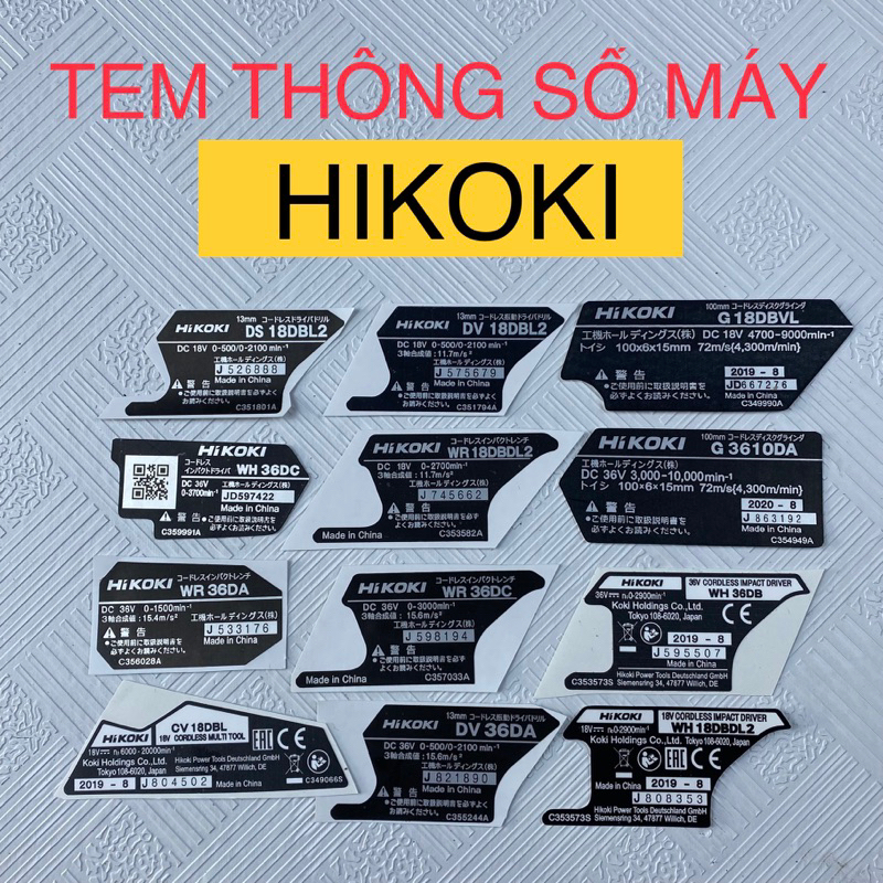 Tem thông số máy HIKOKI