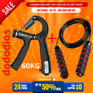  combo kìm bóp tay và dây nhảy - kìm bóp tay 60kg 100kg 120kg - dụng cụ tập thể dục thể thao tại nhà dododios 