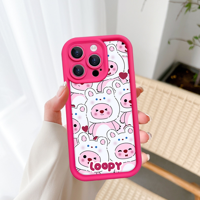 Ốp lưng iphone camera viền cao gấu Hoa 6/6s/6plus/7/8/plus/x/xs/11/12/13/14/15/pro/max/plus/promax - Awifi Case Y5-19