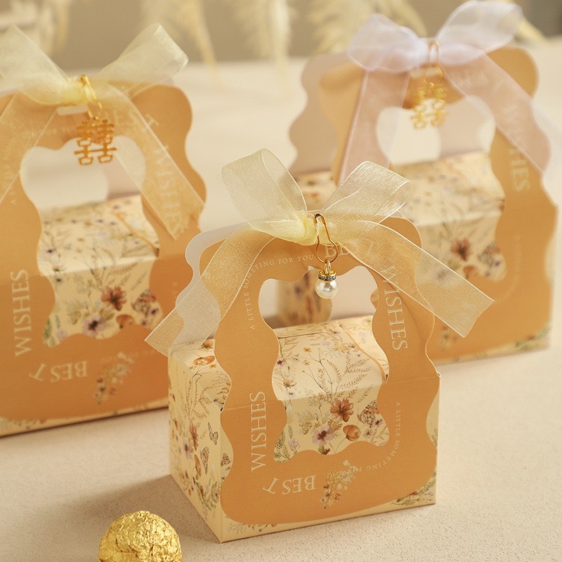 Túi hộp quà Tiểu Thư đựng son phấn, mỹ phẩm, trang sức, bánh kẹo kèm Nơ_Kami store