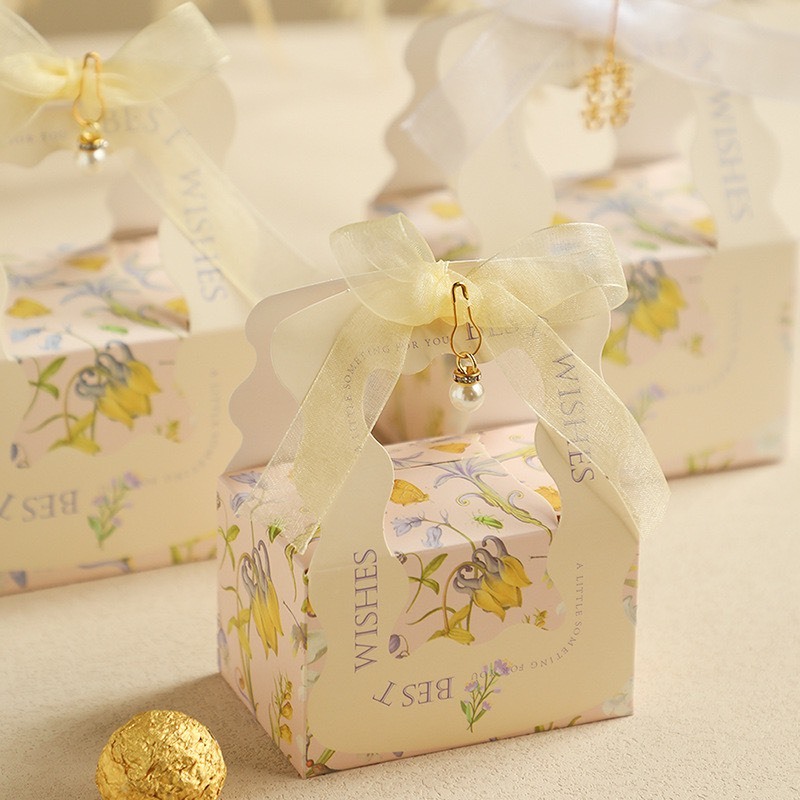 Túi hộp quà Tiểu Thư đựng son phấn, mỹ phẩm, trang sức, bánh kẹo kèm Nơ_Kami store